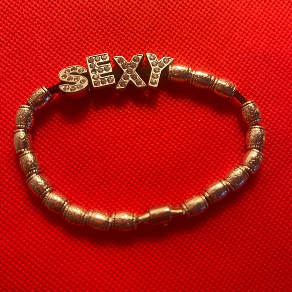 Bracelet (“SEXY”)Iced-Out Tibetan Silver Beads - Picture 3 of 3